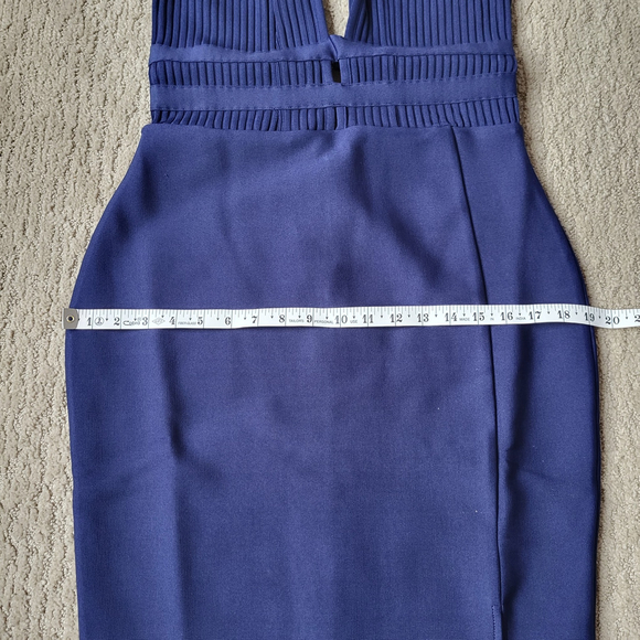 Women’s Baosuu Deep Plunge V-Neck Bodycon Midi Dress – Navy Blue – Size L – NWT - Picture 4 of 14